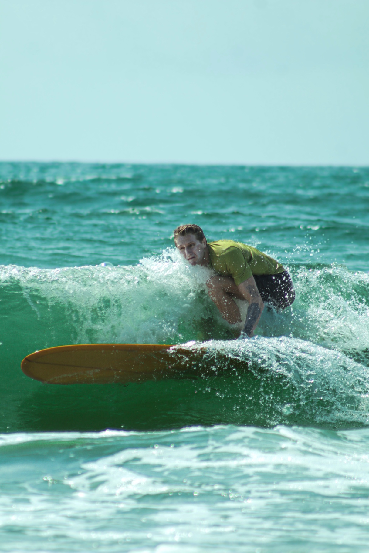 Surfer riding a wave